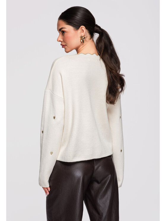 Ombre Ombre Kardigan OW-SWCD-0102 Beżowy Loose Fit