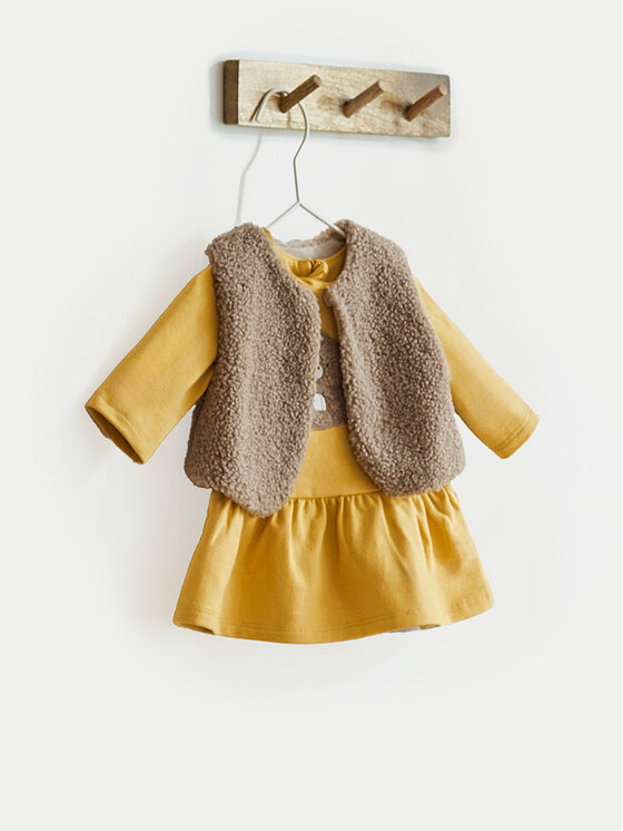 Mayoral Mayoral Повсякденна сукня 2807 Жовтий Regular Fit