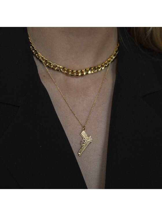 ANIA KRUK ANIA KRUK Choker SMVNS1080Z Żółte złocenie