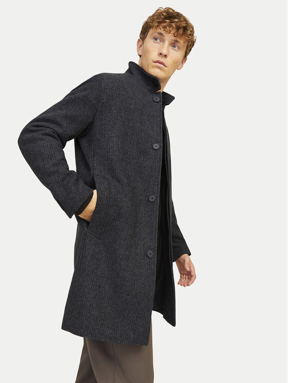 Jack&Jones Jack&Jones Vuneni kaput Wilson 12259449 Crna Regular Fit