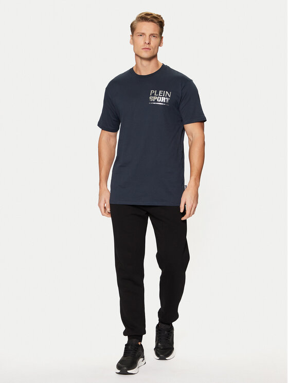 Plein Sport Plein Sport Majica AADC MTK7913 STE003N Mornarsko modra Regular Fit