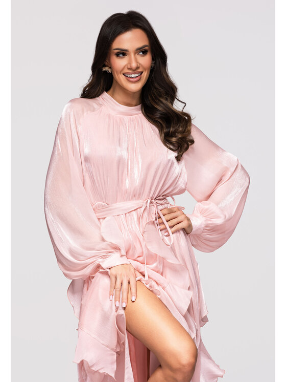 Ombre Ombre Sukienka wieczorowa LA-OM-DLR301 Różowy Relaxed Fit