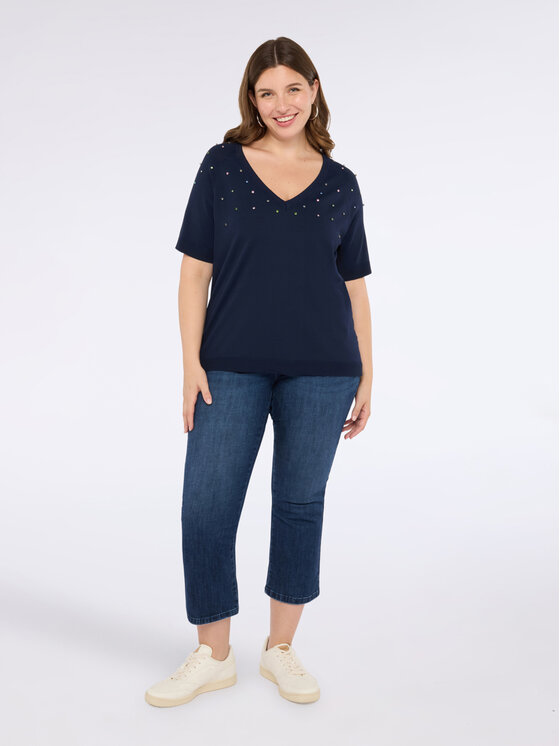 Fiorella Rubino Fiorella Rubino Sweter M480L008100N034 Niebieski Regular Fit