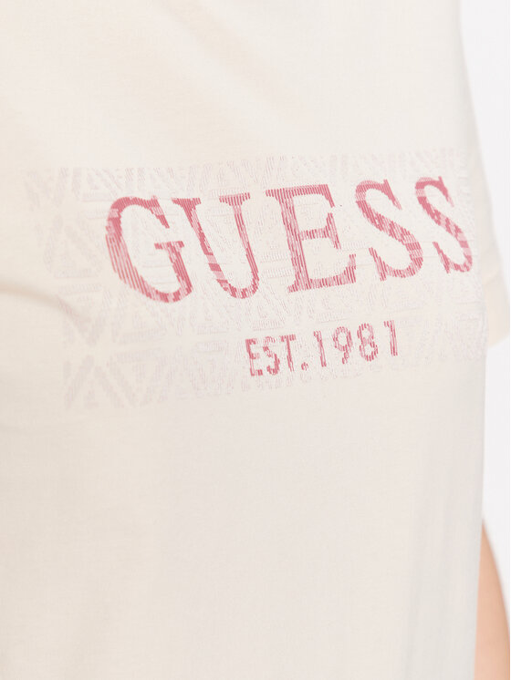 Guess Guess T-shirt V3YI15 I3Z14 Écru Slim Fit