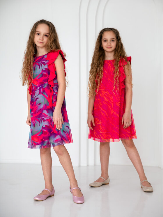 SLY SLY Sukienka elegancka 4W-05B Różowy Comfortable Fit