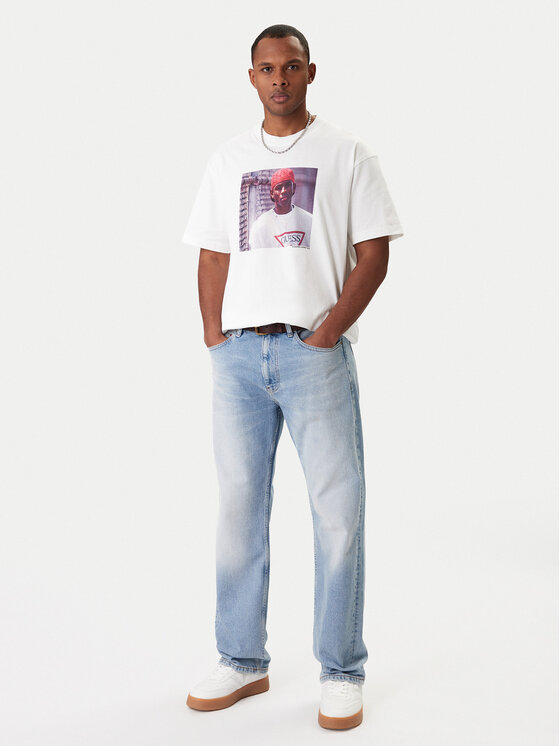 Guess Jeans Guess Jeans T-Shirt M5BI3G K8FQ4 Biały Regular Fit