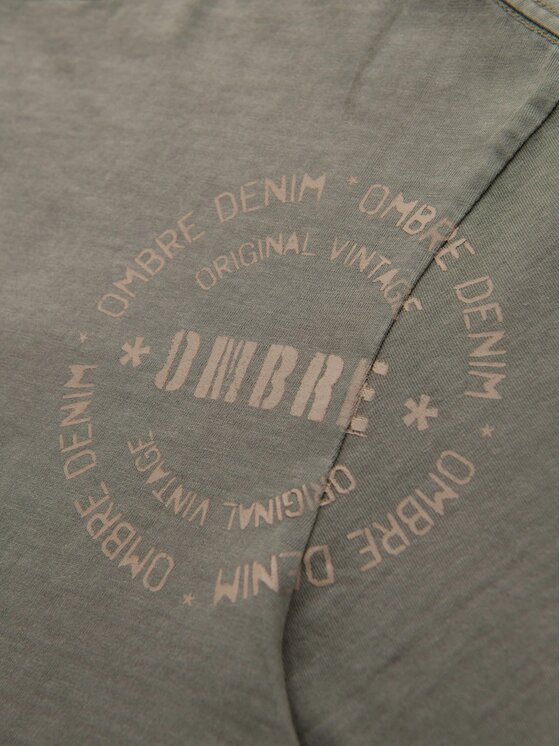 Ombre Ombre T-Shirt OM-TSWT-0202 Zielony Regular Fit