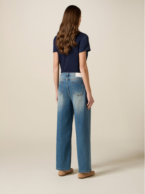 Oltre Oltre Jeansy P461R008888N024 Turkusowy Regular Fit