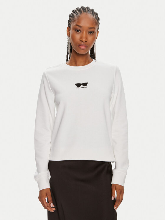 KARL LAGERFELD KARL LAGERFELD Sweatshirt 245W1813 Weiß Regular Fit