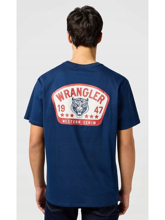 Wrangler Wrangler T-Shirt Graphic Tee Niebieski Regular Fit