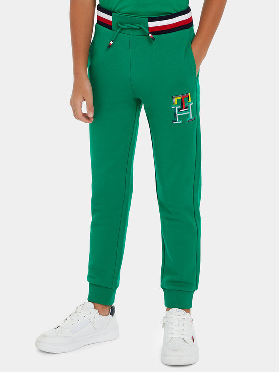 Tommy Hilfiger Pantaloni trening Monogram KB0KB08836 Verde Regular Fit