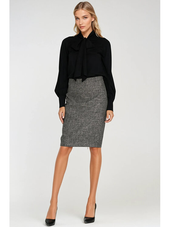 NIFE NIFE Midi sukně SP85 Černá Fitted Fit