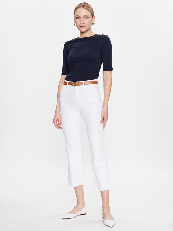 Marella Marella Pantaloni din material Olpe 2331310334 Alb Regular Fit