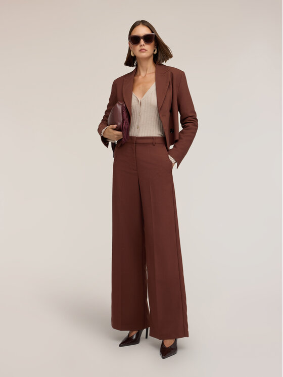 Motivi Motivi Pantaloni di tessuto P06AQ004885N022 Marrone Over Fit