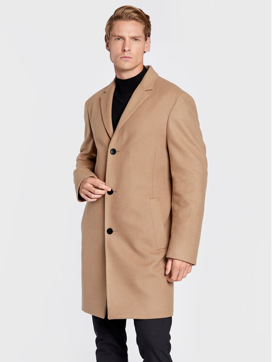 Calvin Klein Calvin Klein Kabát pro přechodné období K10K110462 Hnědá Regular Fit