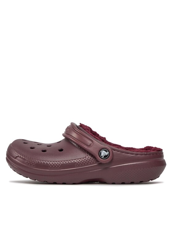 Maroon cheap fuzzy crocs