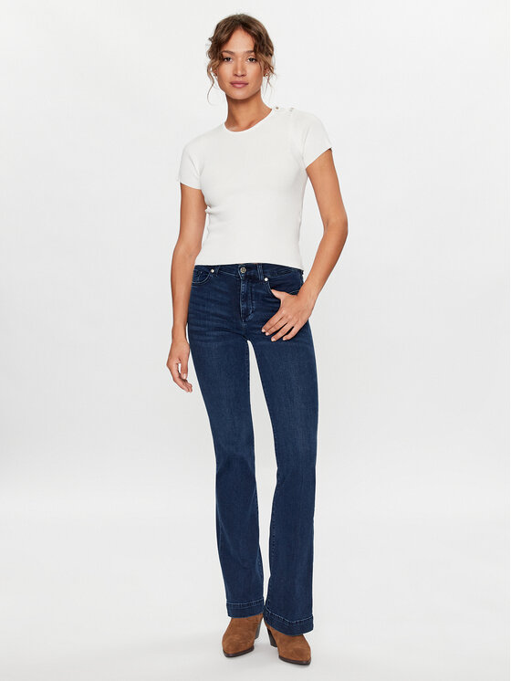 Liu Jo Liu Jo T-krekls CF3204 MS99E Balts Slim Fit