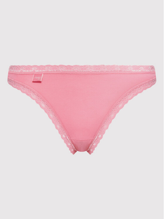 Sloggi Tangas Lot De 3 Femme - Coton Doux, Dentelle, Confortables Au Quotidien