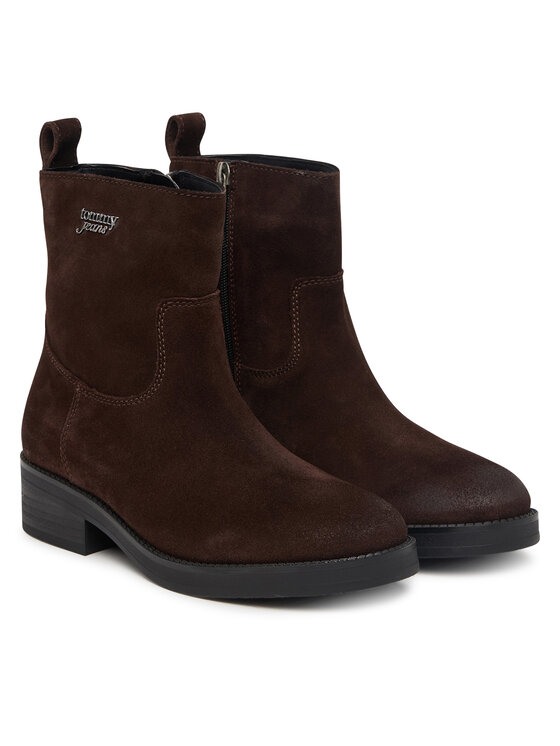 Tommy Jeans Tommy Jeans Polokozačky Chelsea Boots EN0EN03078 Tmavě hnědá