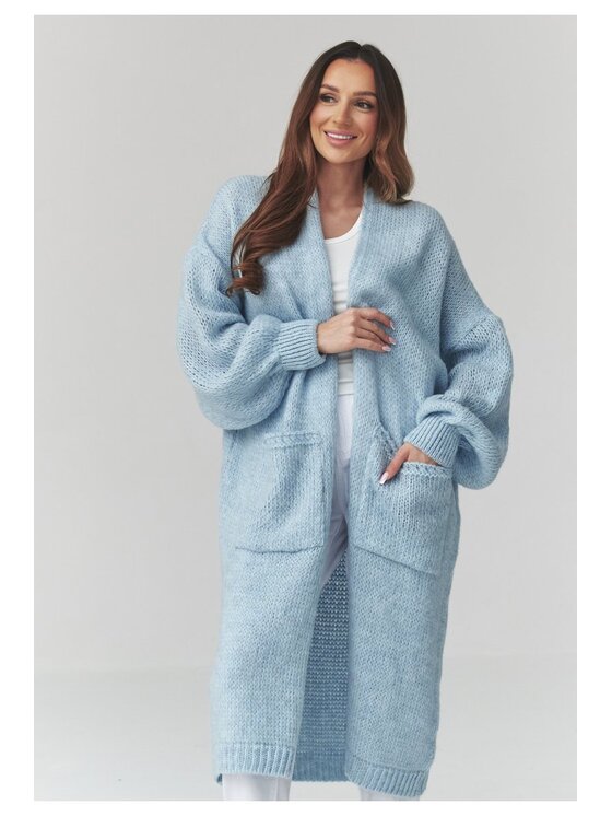 Makadamia Makadamia Sweter S172 Niebieski Loose Fit