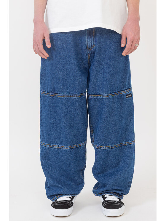 Kamuflage Kamuflage Jeansy Way Too Big Double Knee Granatowy Baggy Fit