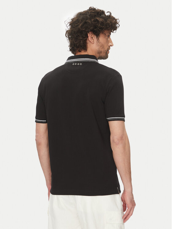 La Martina La Martina Polo marškinėliai Adrian MAP009 PK001 Juoda Regular Fit
