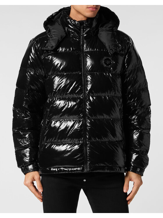 PHILIPP PLEIN PHILIPP PLEIN Vatovaná bunda 43 Černá Regular Fit