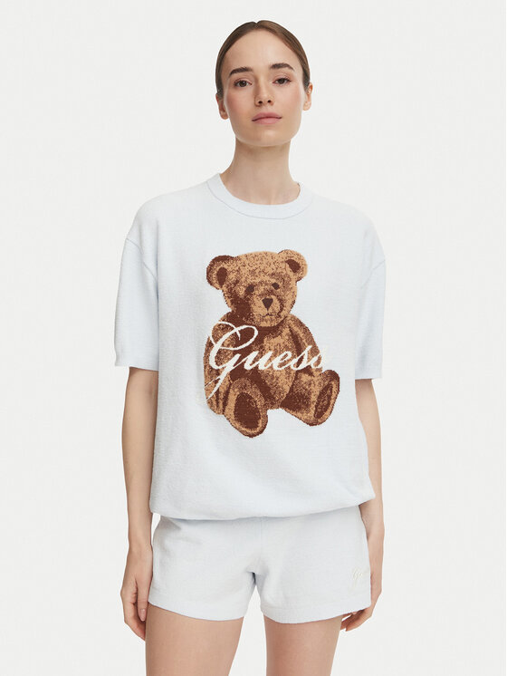 Guess Guess T-Shirt O6BR03 Z1145 Niebieski jasny Regular Fit