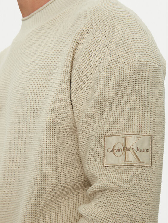 Calvin Klein Jeans Calvin Klein Jeans Sweter J30J323986 Beżowy Regular Fit