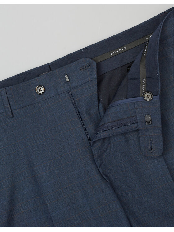 Borgio Borgio Spodnie garniturowe elicona Granatowy Classic Fit