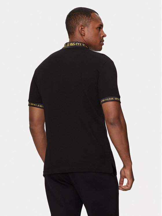 Versace Jeans Couture Versace Jeans Couture Тениска с яка и копчета 76GAGT00 Черен Regular Fit