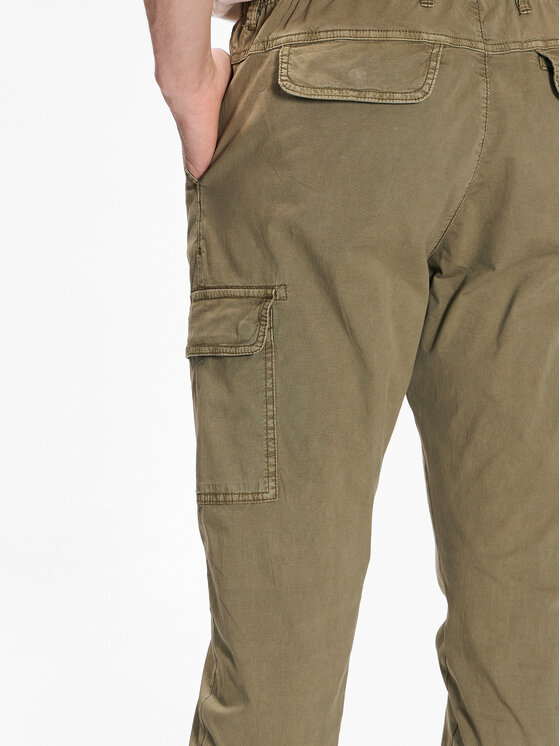 INDICODE INDICODE Bavlnené nohavice Umut 60-320 Zelená Regular Fit