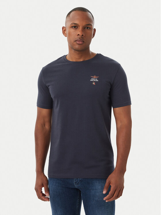 Aeronautica Militare Aeronautica Militare Marškinėliai Girocollo AM1UTI005 Tamsiai mėlyna Regular Fit