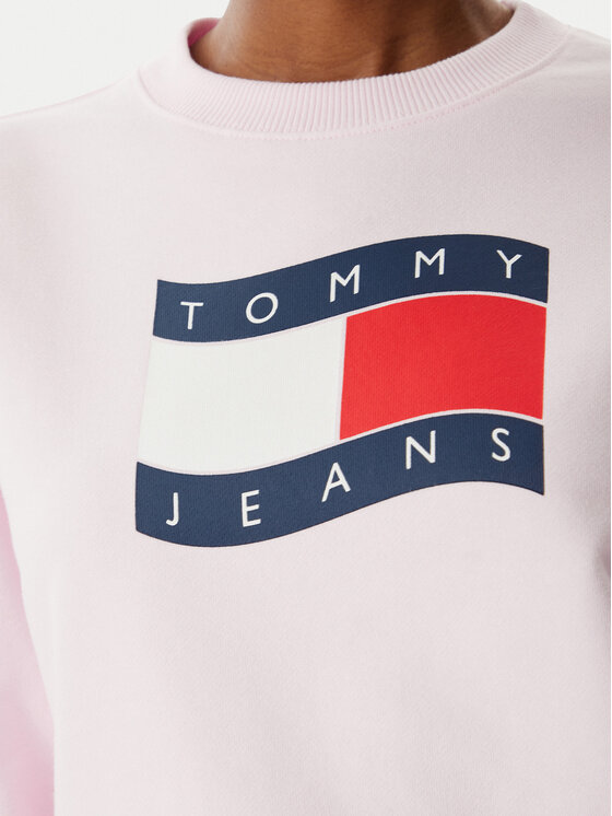 Tommy Jeans Tommy Jeans Džemperis ar kapuci Wavy Flag DW0DW22742 Gaiši rozā Boxy Fit