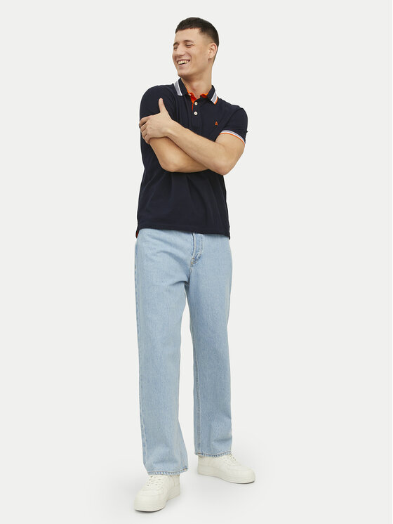 Jack & Jones Jack & Jones Polokošeľa Paulos 12136668 Tmavomodrá Slim Fit