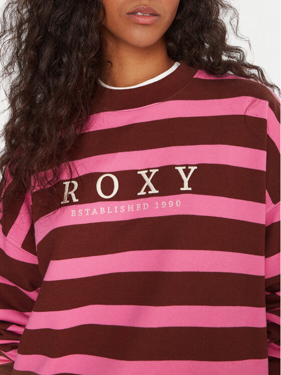 Roxy Roxy Pulóver Strictly Stripes ERJFT05004 Rózsaszín Oversize