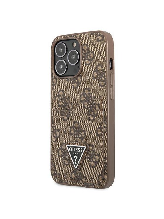 Guess Guess Etui na telefon iPhone 13 Pro Brązowy