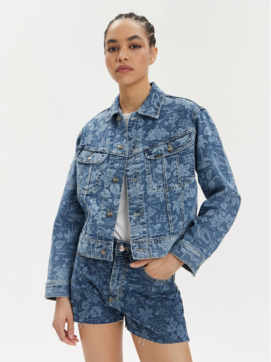 Lee Lee Jeansová bunda Rider 112349588 Modrá Slim Fit