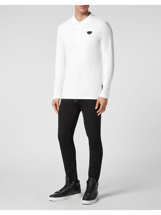PHILIPP PLEIN PHILIPP PLEIN Polo 255 Biały Regular Fit