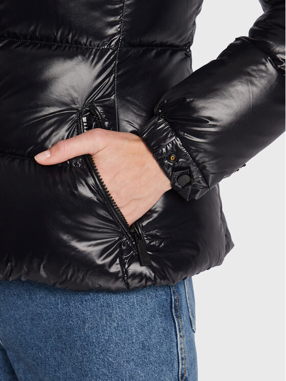 Add Add Пухено яке 6AW771 Черен Regular Fit