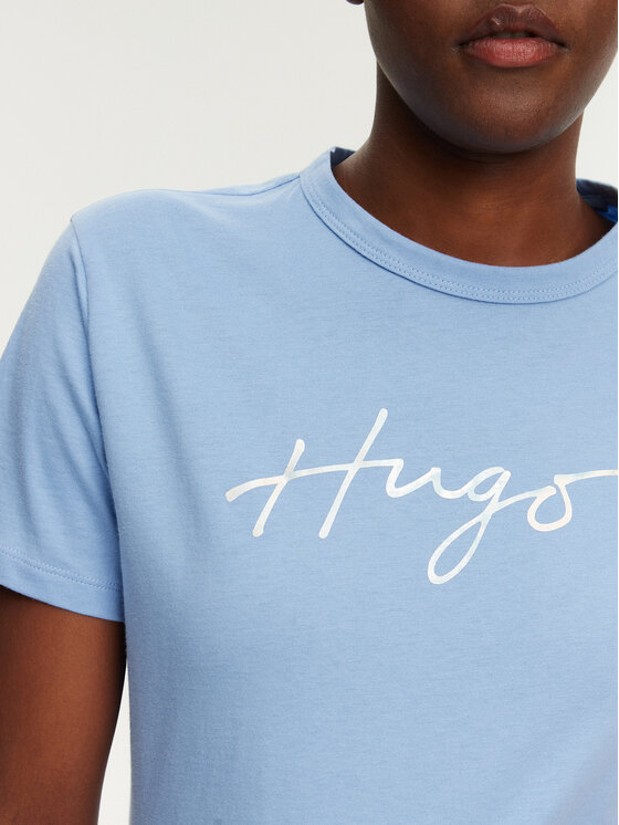 HUGO HUGO T-Shirt Damacia 50535491 Modrá Regular Fit