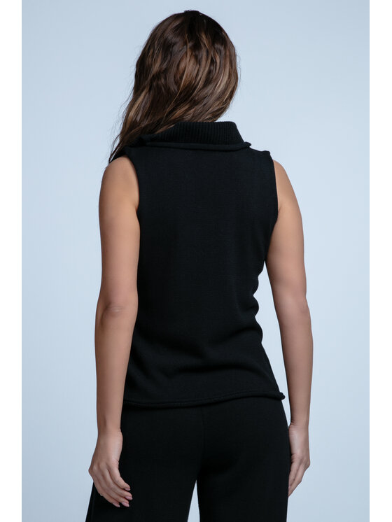 Fobya Fobya Komplet bluzka i spodnie F1854 Czarny Regular Fit