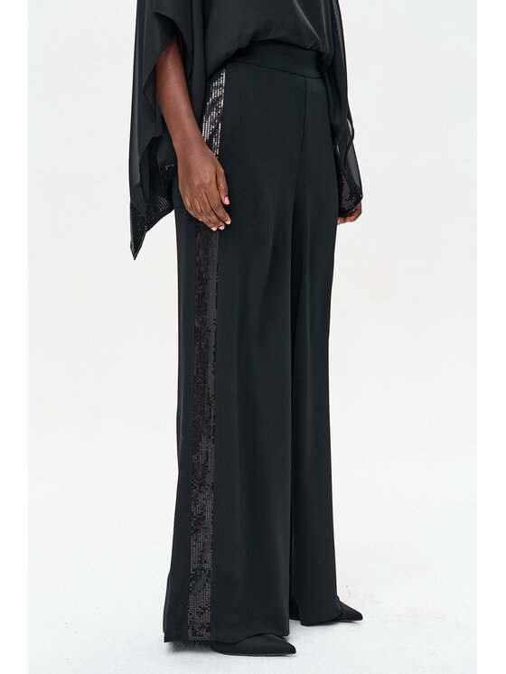blue shadow blue shadow Spodnie damskie Lise Czarny Regular Fit