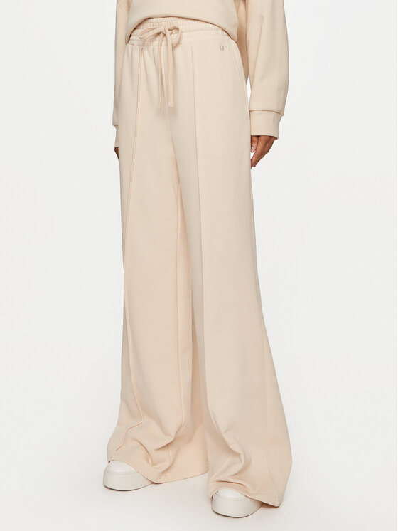 TWINSET TWINSET Palazzo hlače 242TP2492 Écru Relaxed Fit