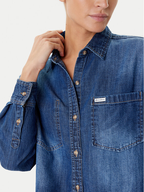 Guess Jeans Guess Jeans Koszula jeansowa W5YH0D D5M8A Granatowy Regular Fit