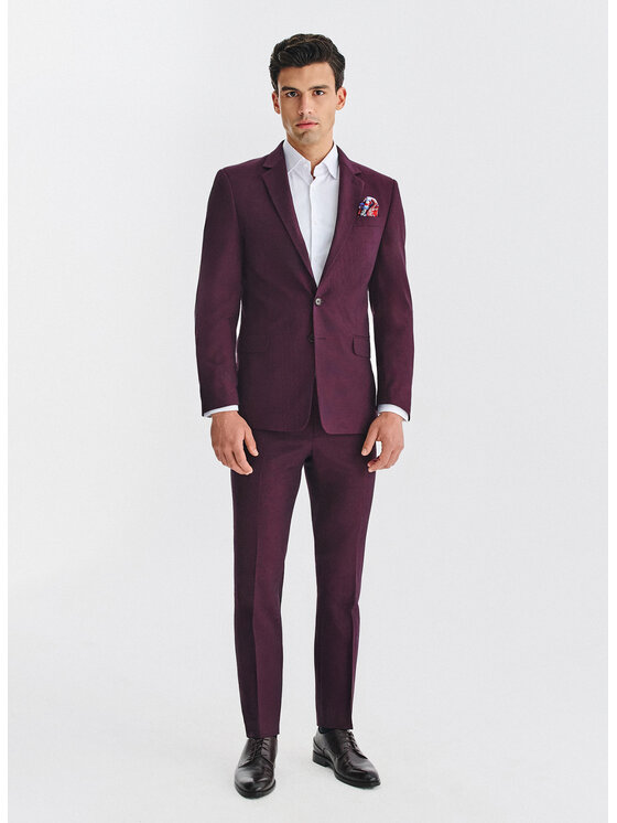 Pako Lorente Pako Lorente Marynarka P25WF-3G-014 Bordowy Slim Fit
