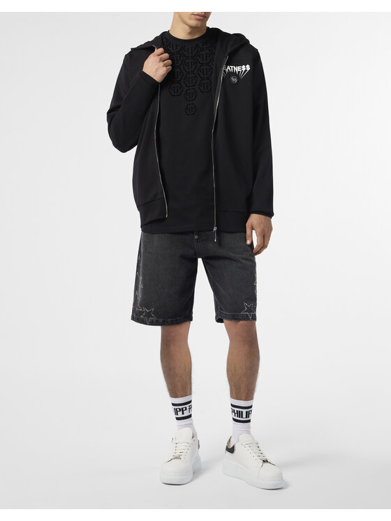 PHILIPP PLEIN PHILIPP PLEIN Felpa 25955 Nero Athletic Fit