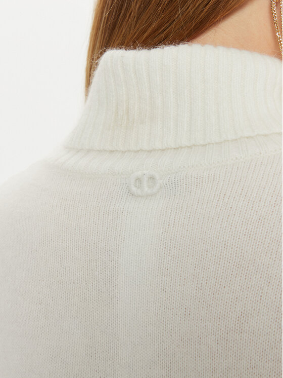 TWINSET TWINSET Rollkragenpullover 242TT3291 Weiß Loose Fit