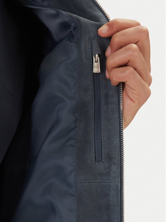 BOSS BOSS Ādas jaka H-Muller 50543213 Zils Regular Fit