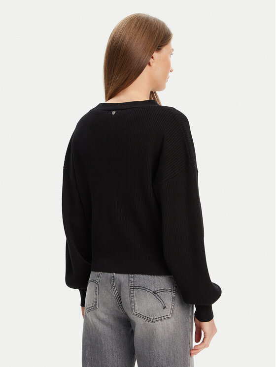 Guess Guess Kardigāns W5YR07 Z2ZK2 Melns Relaxed Fit